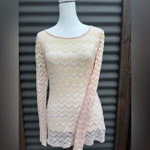 Forever 21 Pastel Chevron Long Sleeve Dress